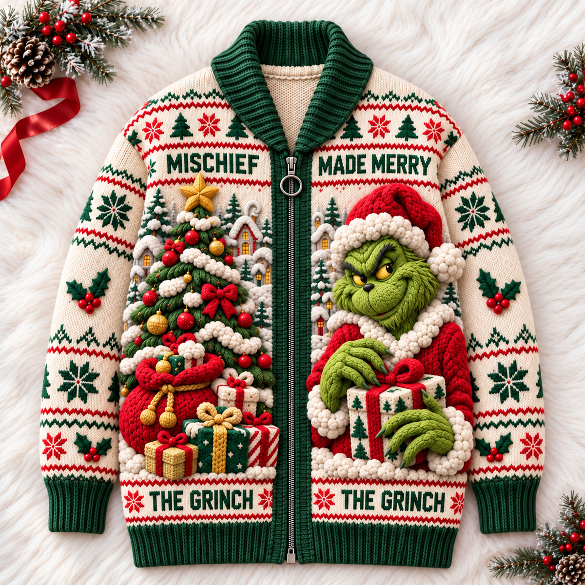 TGR WOOL ZIP CARDIGAN NPL