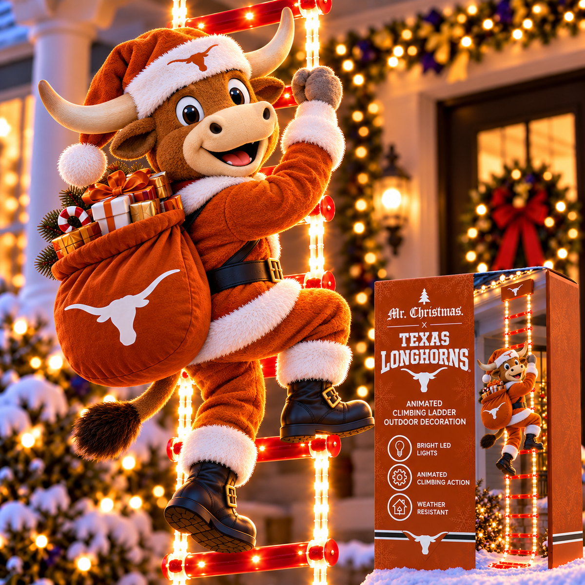 TLS Animated Climbing Ladder Christmas Decoration BMD