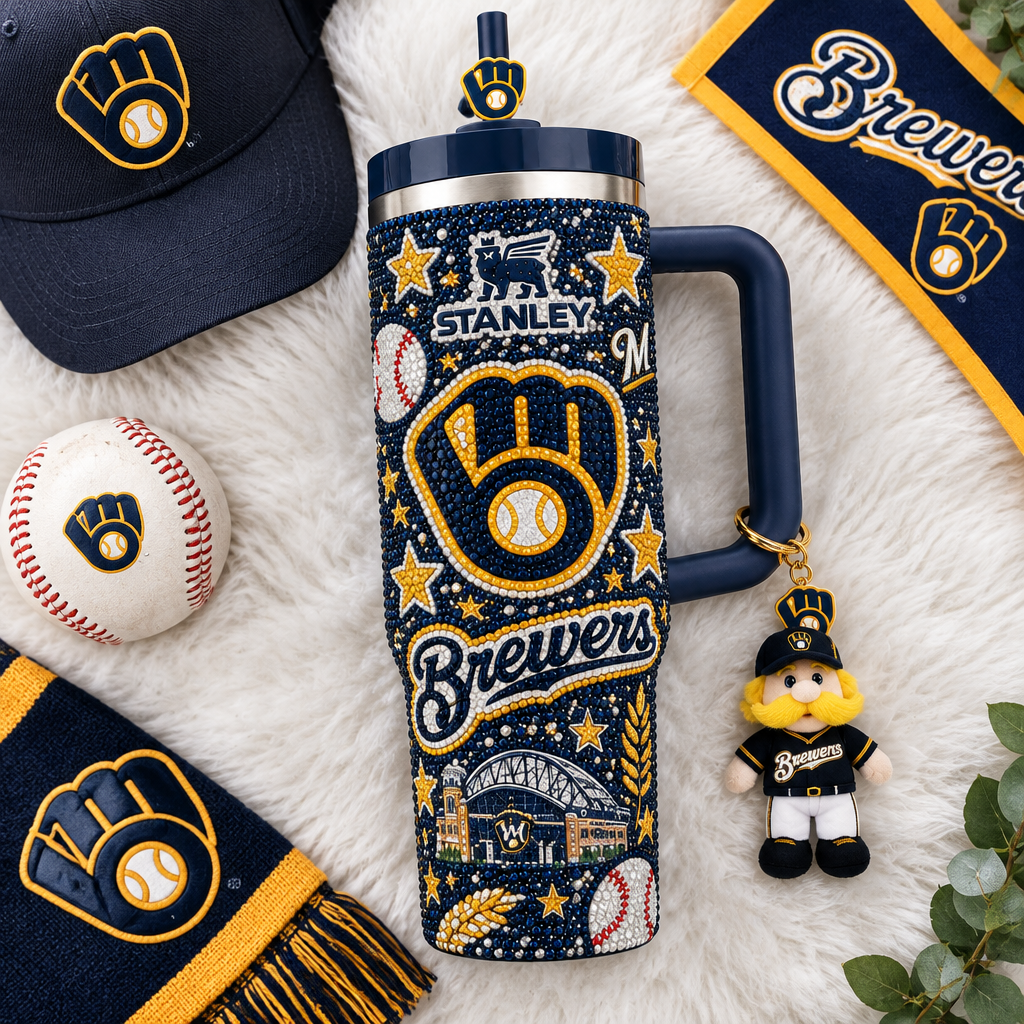 Milwaukee Brewers 40oz Tumbler With Handle TTNL